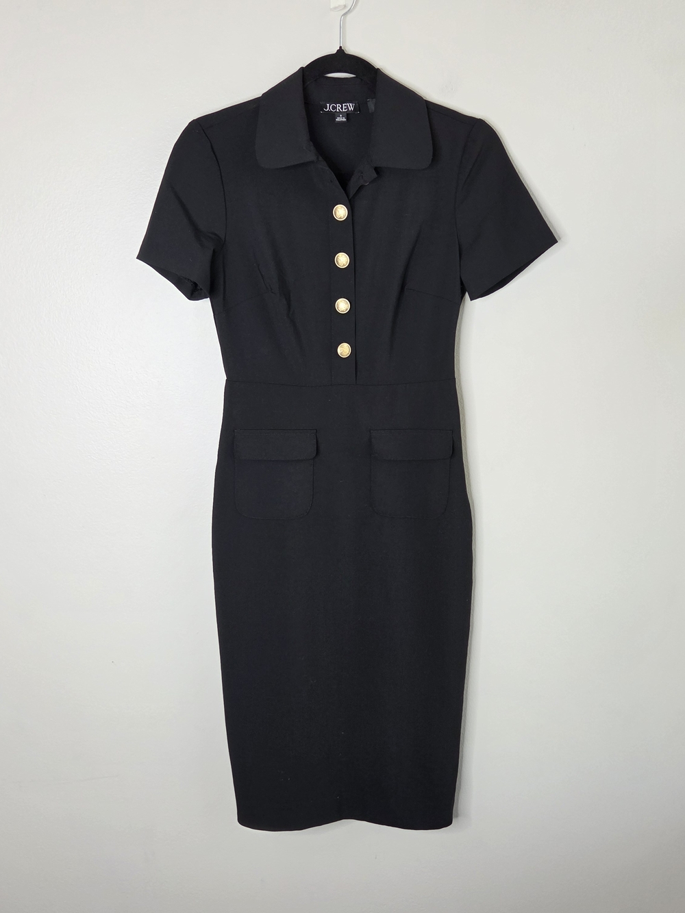 J. Crew Collared Sheath Dress Bi-Stretch Wool Blend